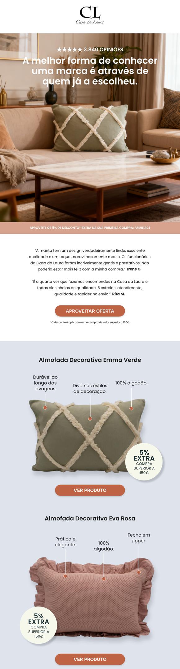 Email desenhado para Casa da Laura