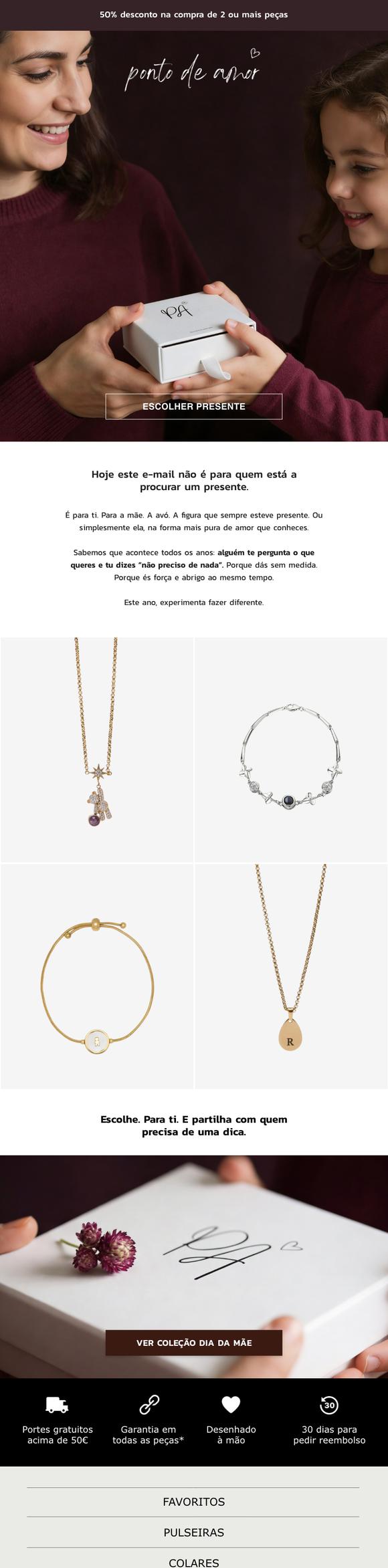 Email desenhado para Ponto de Amor
